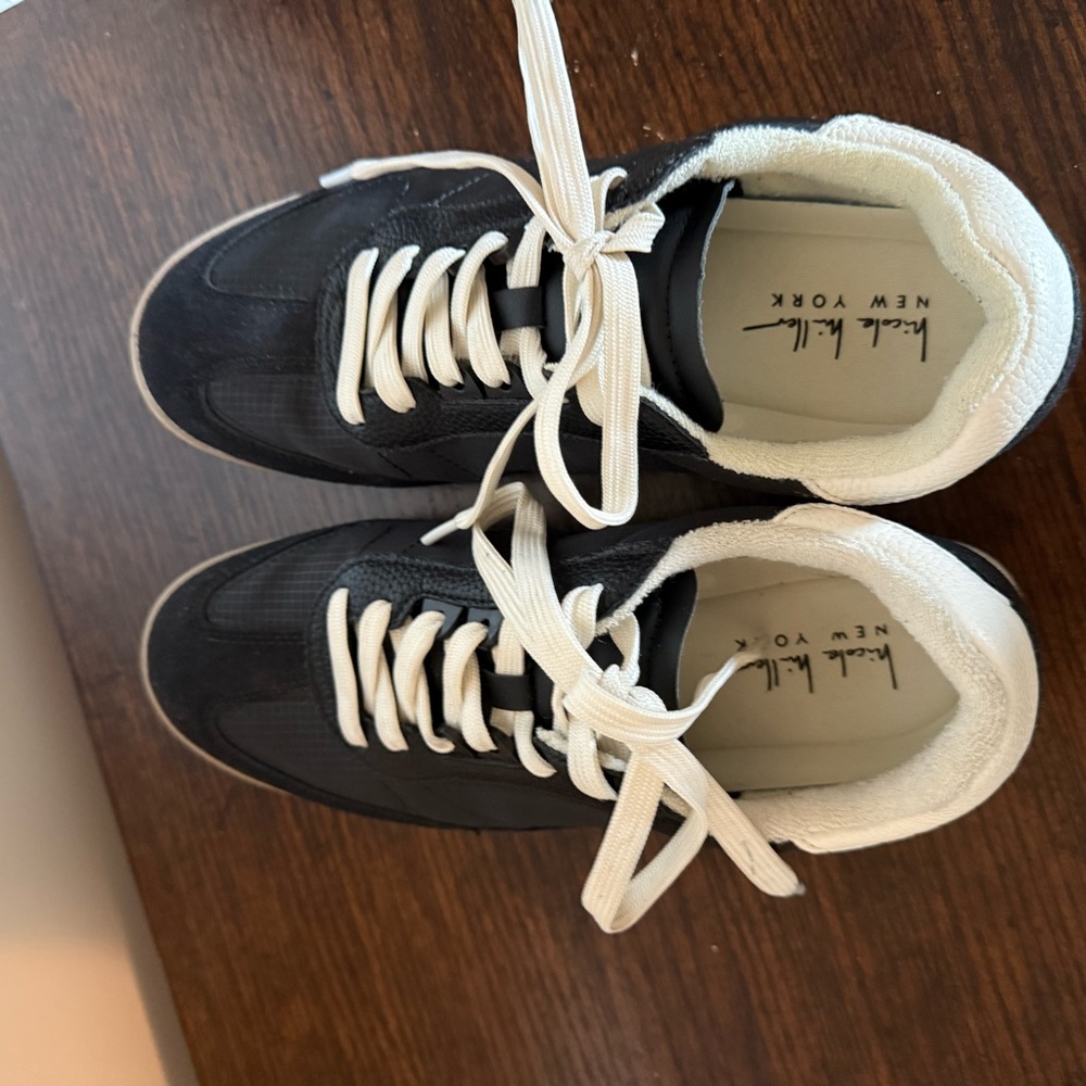 Nicole Miller Black and White Athletic Shoes